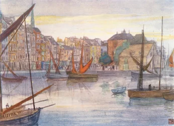 Quai Sainte Catherine, Honfleur (litografia kolorowa)