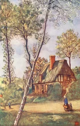 Scena wiejska (litografia kolorowa)