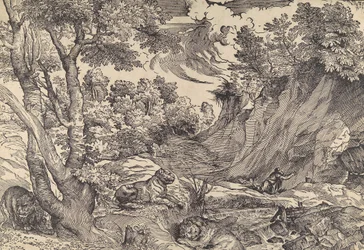 Św. Hieronim na puszczy, połowa XVI w., połowa XVI w.