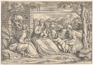 Święta Rodzina ze świętymi Elżbietą i Janem, ca. 1550.