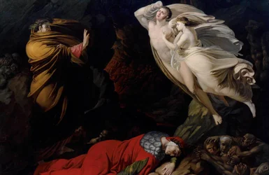 Francesca da Rimini w piekle Dantego, 1810.