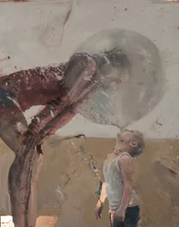 Bubble III (Dziecko z matką), 2020 (olej na miedzi)