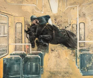 Tram Jump III, 2019 (olej na płótnie)