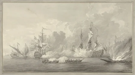 Bitwa morska, prawdopodobnie w pobliżu Kijkduin 21 sierpnia 1673 r