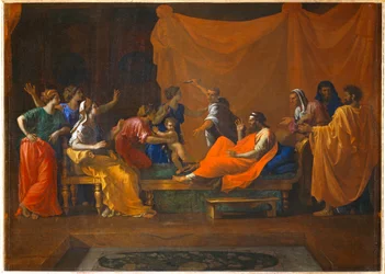 Moise enfant foulant aux pieds la couronne de Pharaon - Niemowlę Mojżesz depcze koronę faraona ...