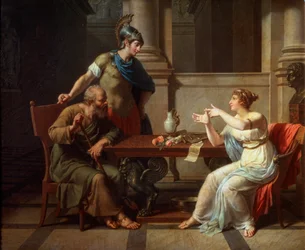 Sokrates i Alkibiades u Aspazji, 1801