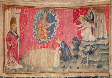Żniwo wybranych, z apokalipsy gobelinu gniewów, 1373-87 (gobelin)