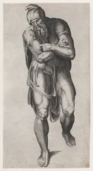 Józef z Arymatei, według fresku Ukrzyżowania Michała Anioła w Cappella Paolina, V..., 1540-66.