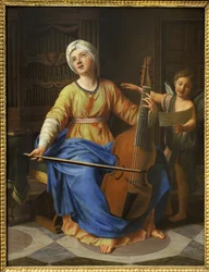 Św. Cecylii. Obraz Nicolasa Colombela (1646-1717), olej na drewnie. Sztuka francuska XVII-XVIII wiek. Musee des Beaux Arts de Rouen.