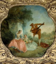 La lecon de musique Obraz Nicolasa Lancreta (1690-1743) XVIII w. Niedz. 0,89x0,9m.