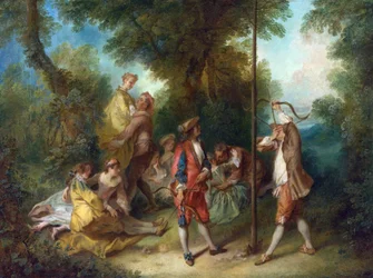 Lancret, Nicolas (1690-1743) Cztery wieki człowieka: dojrzałość Olej na płótnie Rokoko ok. 1735 Francja National Gallery, Londyn 34,3x45,2 Malarstwo