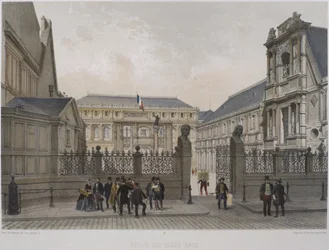 Palais des Beaux-Arts, Paryż, ilustracja z "Paris dans sa splendeur", opublikowana przez Henri Charpentier, rytowana przez Philippe Benoist (ur.1813) 1861