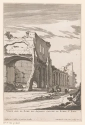 Ruiny akweduktu w Rzymie Vieux Mur de Rome dit Aquaduc proche la Porte St. Paul (tytuł na obiekcie)