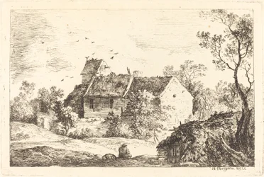 Dom z gołębnikiem w kołyszącym się krajobrazie