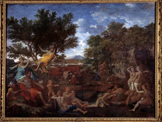 Apollo zakochany w Daphne. Obraz Nicolasa Poussina
