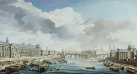Luwr, Pont-Neuf i Collège des Quatre-Nations, obecnie Institut de France, widziane z Pont Royal