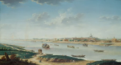 Salpêtrière widziana z la Rapee, ok. 1752 (olej na płótnie)