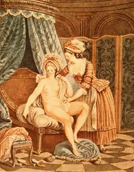 Toaleta, grawerowana przez Louisa Marina Bonneta (1736-93) (mezzotinta)
