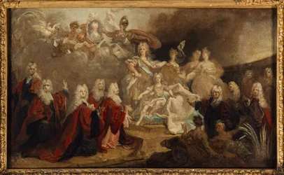 Alegoria zaręczyn Ludwika XV z hiszpańską infantką Marią-Anną-Victoire (1722), 1722 (olej na płótnie)