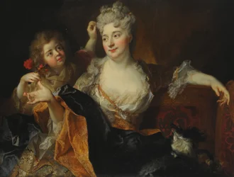 Portret Marguerite-Elisabeth Forest z Largilliere i jej syna Nicolasa, ok. 1712 (olej na płótnie)