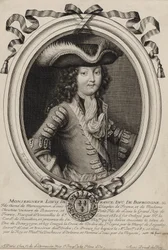Grawerowany portret Ludwika, księcia Burgundii (1682-1712)