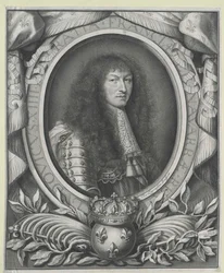 Król Francji Ludwik XIV (rycina)
