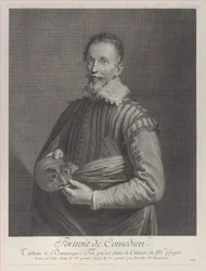 Portret komika: portret Francesco Andreiniego trzymającego maskę, 1729-40., 1729-40.