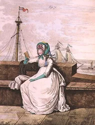 Suknia poranna, ryc. 71 z "Galerii mody" Nikolausa Heideloffa, tom II październik 1795 (rycina)