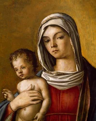 Madonna z Dzieciątkiem, Centralny Panel Tryptyku z Madonną z Dzieciątkiem, św. Albertem i św. Sebastianem