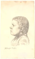 Portret chłopca z profilu po lewej