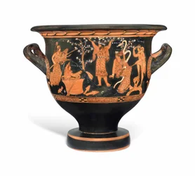 Czerwonofigurowy dzwon-krater na strychu, ok. 410-400 pne