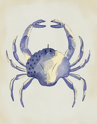 Akwarelowy niebieski krab