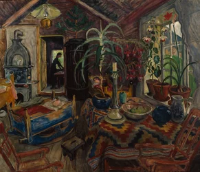 Wnętrze z kołyską, ok. 1925 (olej na płótnie)