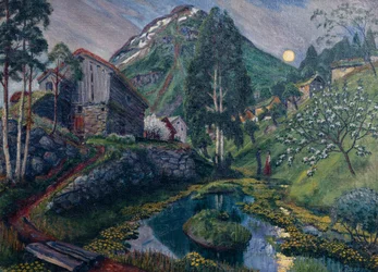 Światło księżyca w dolinie Dvergs, ok. 1915 (obraz)