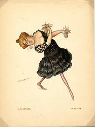 Tancerka baletowa Marie Petipa Z: Rosyjski balet w karykaturach, 1902-1905