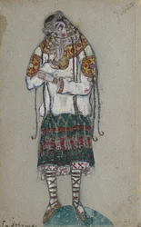 Dziewczyna. Projekt kostiumu do baletu Święto wiosny Le Sacre du Printemps I. Strawińskiego, 1912