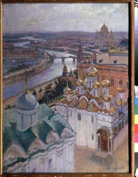 Widok Moskwy z Iwana Wielkiej Dzwonnicy. Obraz Nikołaja Nikołajewicza Gritsenko (1856-1900), olej na płótnie
