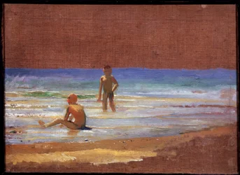 Chłopcy na wybrzeżu. Obraz Nikołaja Nikołajewicza Ge (wesoły) (1831-1894), olej na płótnie, XIX-wieczna sztuka rosyjska. Państwowa Galeria Tretiakowska, Moskwa.