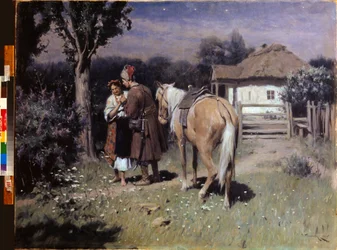 Noc ukraińska, Rendezvous - Noc ukraińska, Rendezvous - Obraz Nikołaja Korniłowicza Pimonenko (1862-1912), olej na płótnie