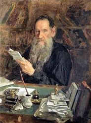 Portret autora Hrabia Lew Nikołajewicz Tołstoj (1828-1910) par Orlow, Nikołaj Wasiliewicz (1863-1924). Olej na płótnie, format : 104x84
