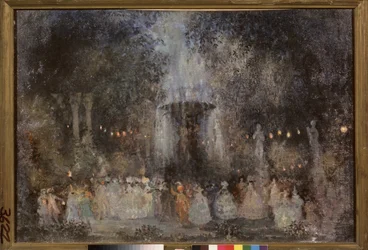 Bal maskowy. Praca Nikołaja Nikołajewicza Sapunowa (Sapunowa) (1880-1912), tempera, srebro i brąz na tekturze