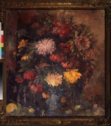 Piwonie - Piwonie - Grafika Nikołaja Nikołajewicza Sapunowa (Sapunowa) (1880-1912), tempera na płótnie