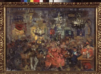 Tawerna Une. Oeuvre de Nikolay Nikolaevich Sapunov (Sapunov) (1880-1912), tempera sir carton