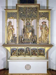 Zespół rzeźb drewnianych, z Ołtarza Isenheim, ok. 1490 (drewno złocone)