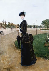 Elegancka dama w Bois de Boulogne, 1880