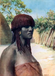 Dziewczyna Pondo: Republika Południowej Afryki (kolorowa litografia)