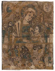 Madonna laktany z Ostatnią Wieczerzą (drzewryt)