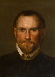 Portret nieznanego brodatego mężczyzny, ok. 1501-99 (olej i papier położony na panelu)