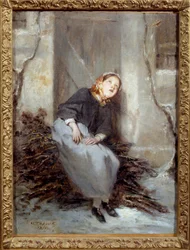 Drewniany wózek Obraz Octave Tassaert (1800-1874) 1855 Caen, Muzeum Sztuk Pięknych
