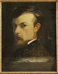 Portret artysty (obraz na drewnie)
